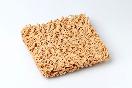 Dry noodle on white background