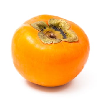 single persimmon on white background