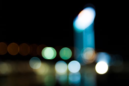 Bokeh with blurred background at night.