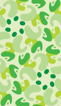 Abstract green whale shapes in seamless kaleidoscope pattern