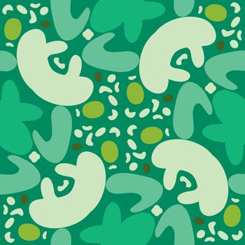 Repeating pattern background of green organic shapes