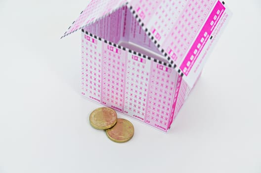 A house made from lotto tickets, if you are lucky you can buy a house for just two pounds. 

