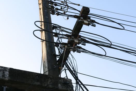 Power poles and power lines