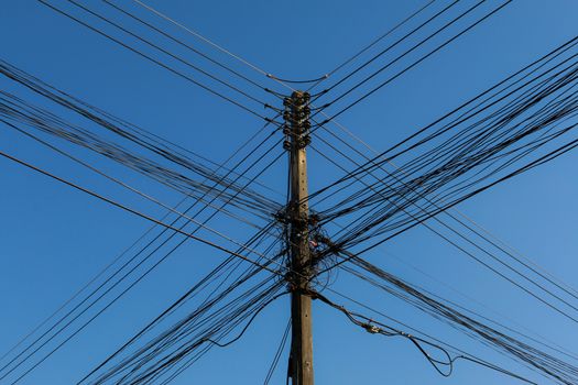 Power poles and power lines