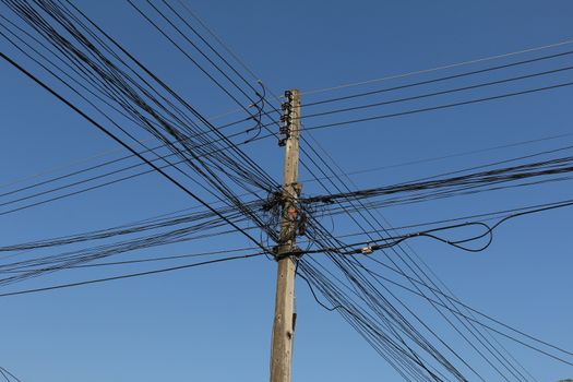 Power poles and power lines