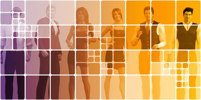 Friendly Business People Abstract Background as Concept