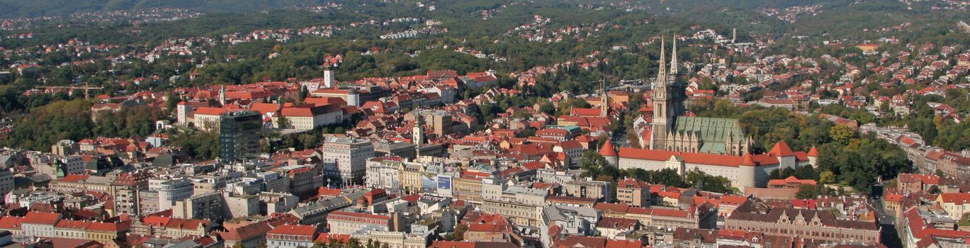 Aerial view of Zagreb, the capital of Croatia