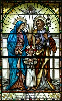 Holy Family, Stained glass