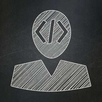 Programming concept: Programmer icon on Black chalkboard background