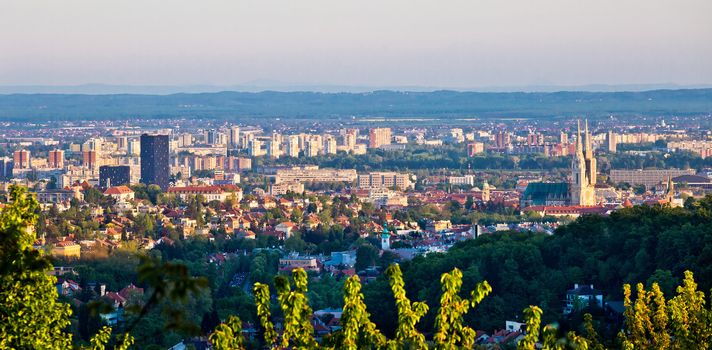 City of Zagreb panoramic view, capital of Croatia