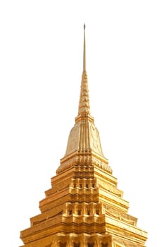 Thai pagoda on white background.