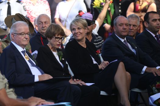 AUSTRALIA, Sydney: Deputy Leader of the Opposition Tanya Plibersek attends a ceremony to commemorate the involvement of Aboriginal and Torres Straight Islander soldiers in Australia's wartime efforts, during the Anzac Day on April 25, 2016. During the Anzac Day, Australians honour their forebears who fought in the Battle of the Somme a century ago.