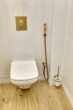 white modern toilet bowl in a bathroom