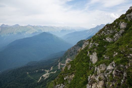 Beautiful mountain scenery of Krasnaya Polyana . Sochi