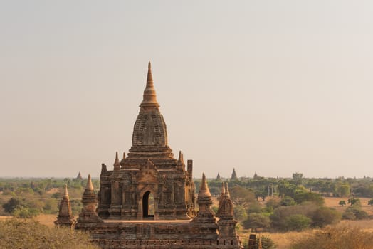 Pagoda landscape the plain of Bagan , Myanmar