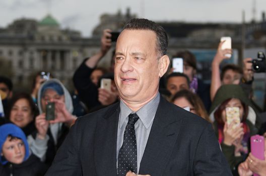UK, London: Tom Hanks attends the UK Film Premiere of 'A Hologram for the King' at the BFI Southbank, in London on April 25, 2016.The film stars Tom Hanks, who plays a businessman on a trip to Saudi Arabia. Also in attendance at the premiere were Christy Meyer, Linzi Stoppard and Megan Maczko.