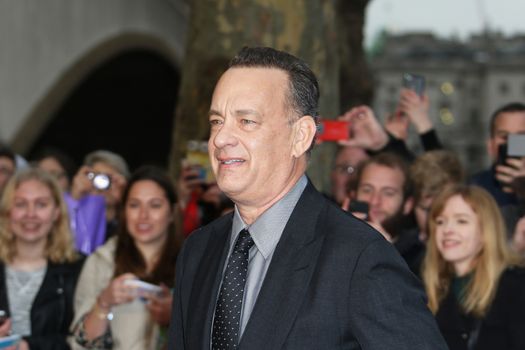 UK, London: Tom Hanks attends the UK Film Premiere of 'A Hologram for the King' at the BFI Southbank, in London on April 25, 2016.The film stars Tom Hanks, who plays a businessman on a trip to Saudi Arabia. Also in attendance at the premiere were Christy Meyer, Linzi Stoppard and Megan Maczko.