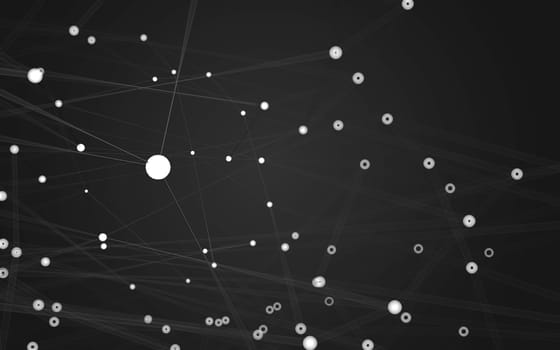 Abstract polygonal space low poly dark background with connecting dots and lines. Connection structure.