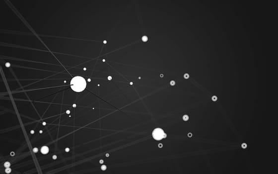 Abstract polygonal space low poly dark background with connecting dots and lines. Connection structure.