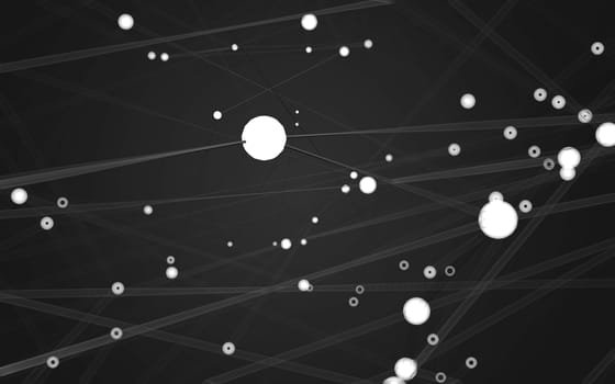 Abstract polygonal space low poly dark background with connecting dots and lines. Connection structure.