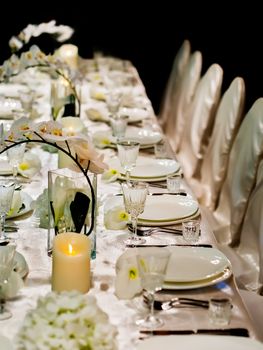 Beautiful table setting. Shallow DOF