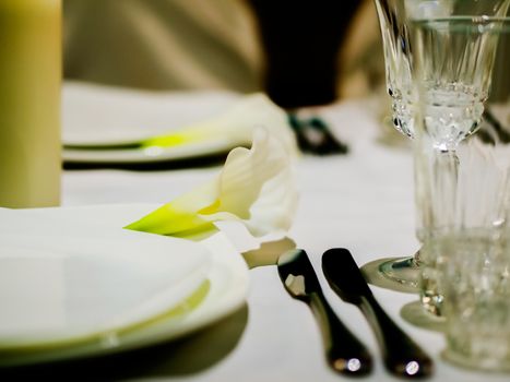 Beautiful table setting. Shallow DOF