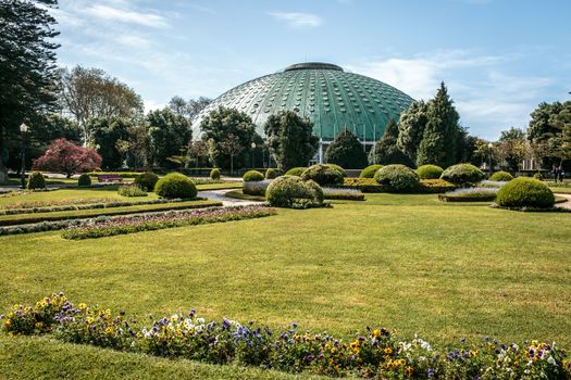 The famous Crystal palace architecture in Porto