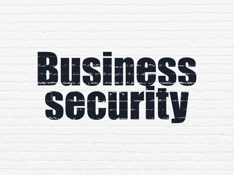 Security concept: Painted black text Business Security on White Brick wall background