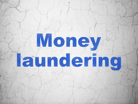 Money concept: Blue Money Laundering on textured concrete wall background