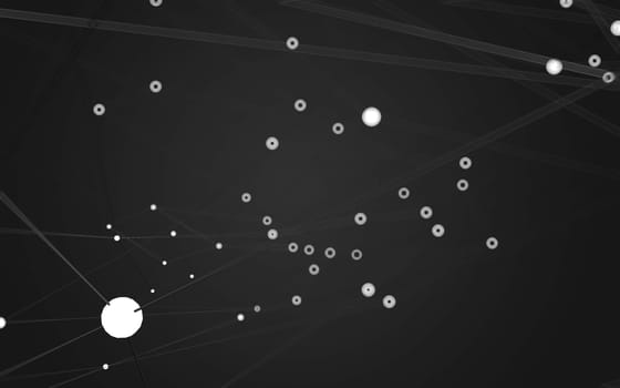 Abstract polygonal space low poly dark background with connecting dots and lines. Connection structure.