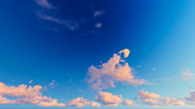 Cloudy blue sky abstract background, blue sky background with tiny clouds, 3d illustration