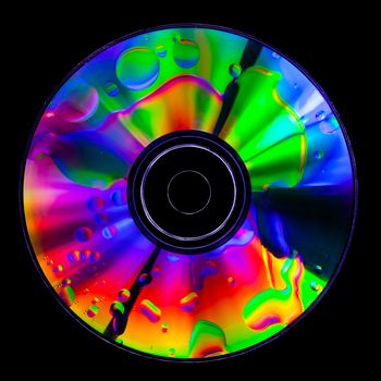 Satured colors for this CD with oil drops on the surface