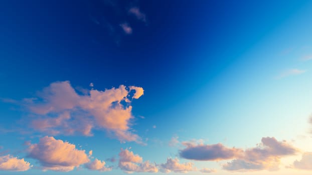 Cloudy blue sky abstract background, blue sky background with tiny clouds, 3d illustration