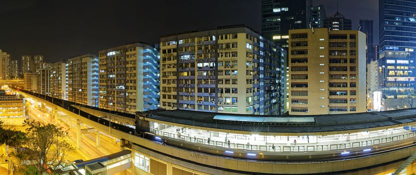 Hong Kong downtown at night