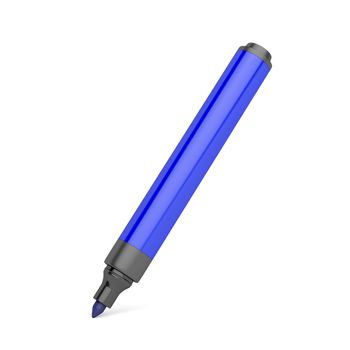 Blue marker on white background 