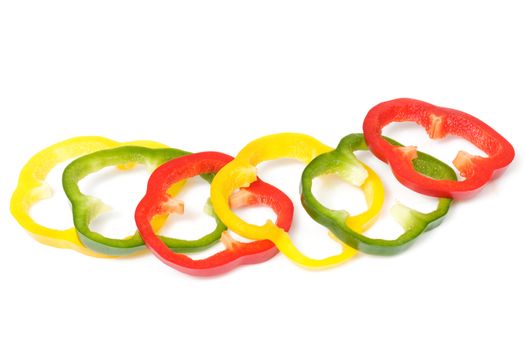 three colours bell pepper cuts