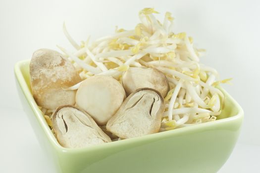 bean sprouts and straw mushrooms for healthy cooking