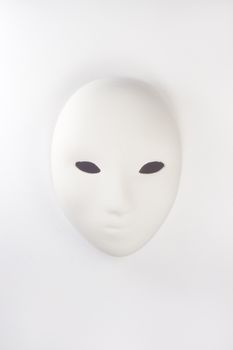plaster mask in studio, white color