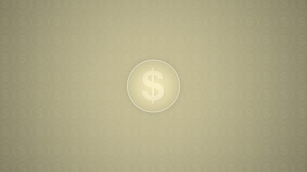 Money sign inside a circle placed on a textured background