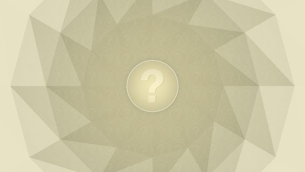 Question mark inside a circle placed on a textured background