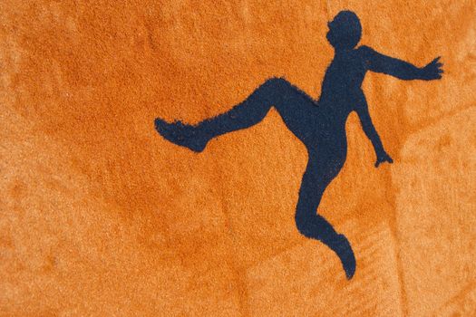 Stylized representation of a man in the moment of a jump