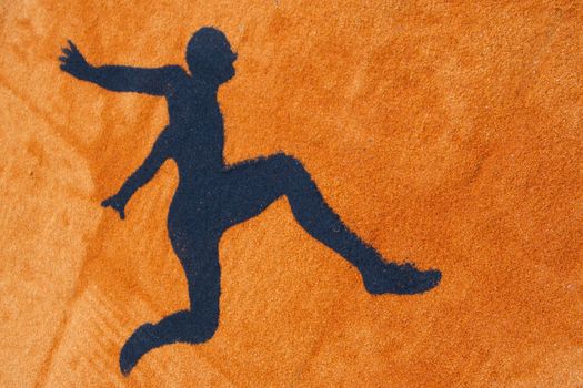 Stylized representation of a man in the moment of a jump