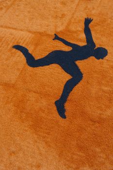 Stylized representation of a man in the moment of a jump