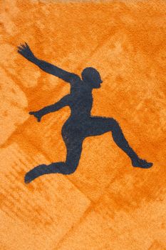 Stylized representation of a man in the moment of a jump