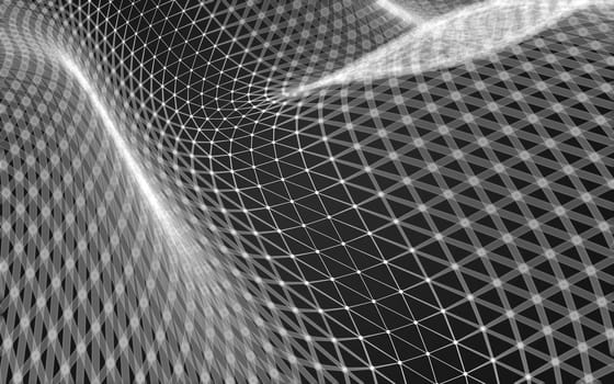 Abstract polygonal space low poly dark background with connecting dots and lines. Connection structure. 3d rendering