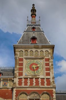 Central Railway Station building in Amsterdam, Netherlands