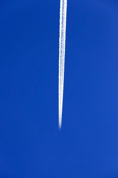   photographed the aircraft during flight in the blue sky