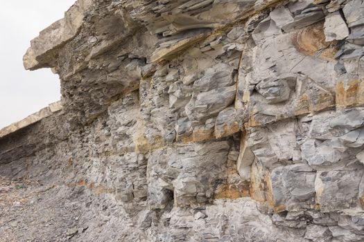 The vertical part of the steep rock