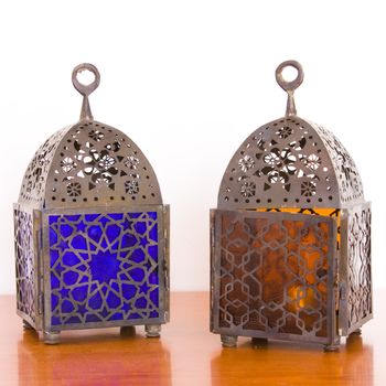 Egyptian lamps - metal and colored glass, from Cairo