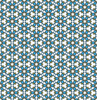 background or textile pattern abstract blue flowers